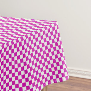 Mantel Gancho De Gingham Blanco Y Rosa Caliente