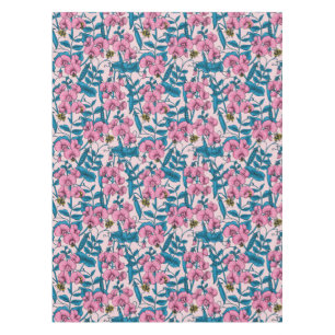 Mantel Garzas y abejorros dulces, rosa y azul