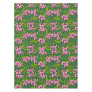 Mantel Garzas y abejorros dulces, verdes y rosas