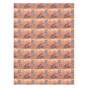 Mantel gatito de adoquines soleados