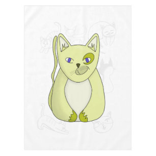 Mantel Gato amarillo con funda de Duvet de sonrisa travie