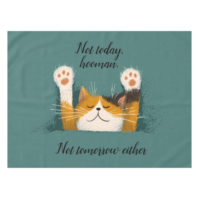 Mantel Gato divertido y lindo durmiendo (Frente (Horizontal))