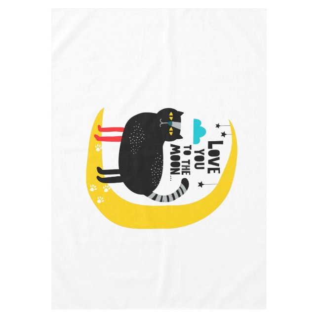 Mantel Gato en la luna (Anverso)