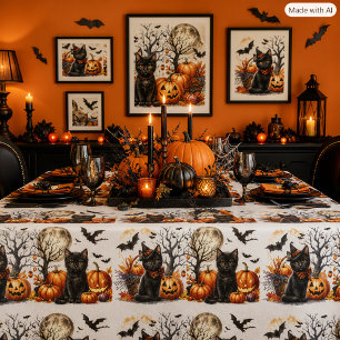 Mantel Gato negro caprichoso de Halloween