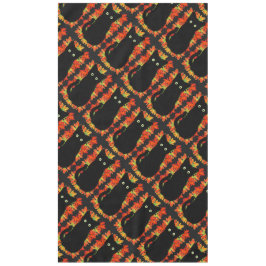 Mantel Gato negro, patrón de hojas de otoño, diversión de