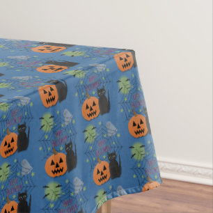Mantel Gato Negro y Calabaza No Dan Miedo Halloween