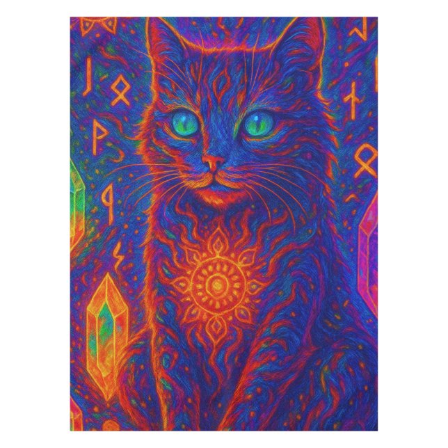 Mantel Gato sagrado de neón (Anverso)