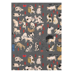 Mantel gatos japoneses Ukiyo-e Funny kitty