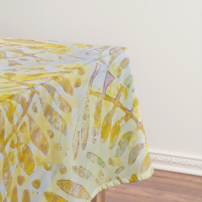 Mantel Gelli Printed Golden Leaves (In Situ)