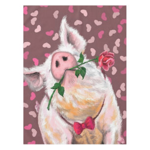 Mantel Gentleman Pig Tablecloth Romantic Funny