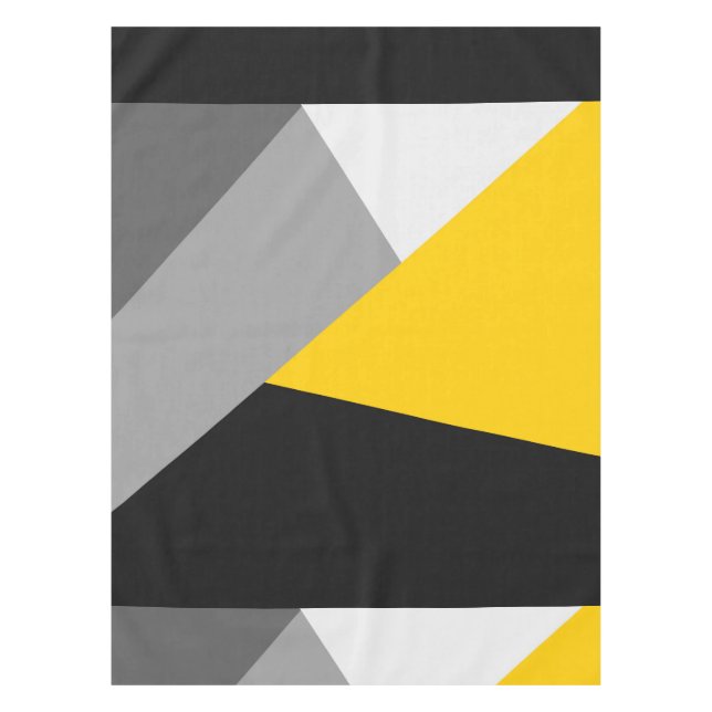 Mantel Geo amarillo y negro gris moderno simple (Anverso)