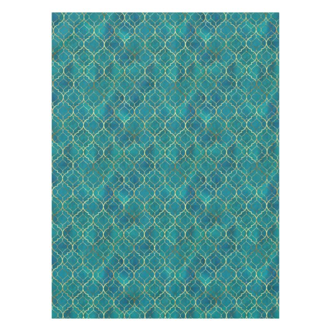 Mantel Geometría Esmeralda Dorada (Anverso)