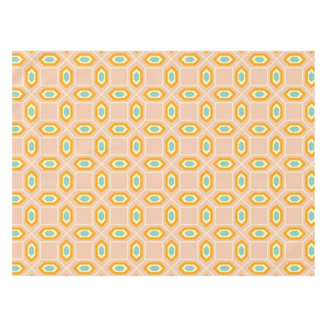 Mantel Geometric pattern in blue and orange diamond shape (Frente (Horizontal))