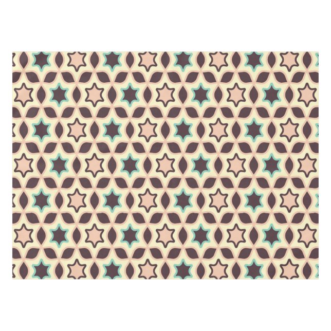 Mantel  Geometric pattern with star shapes in brown and t (Frente (Horizontal))