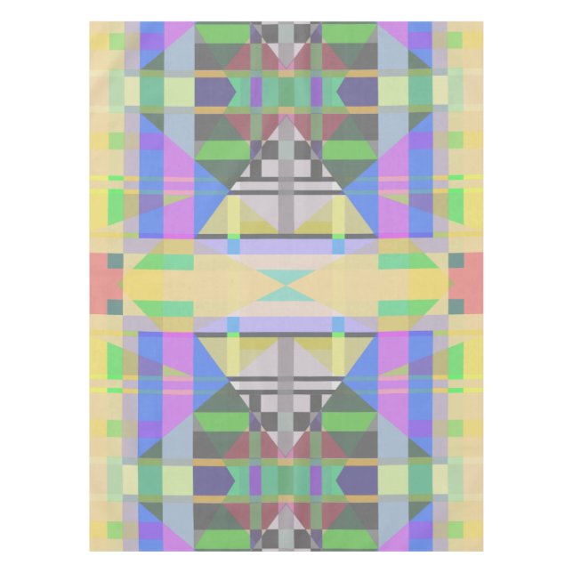 Mantel Geométrica de púrpura azul verde amarillo (Anverso)