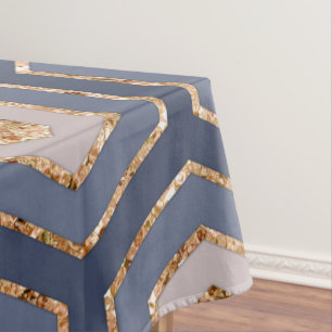 Mantel Geométrica del hexágono de oro azul de la Marina d