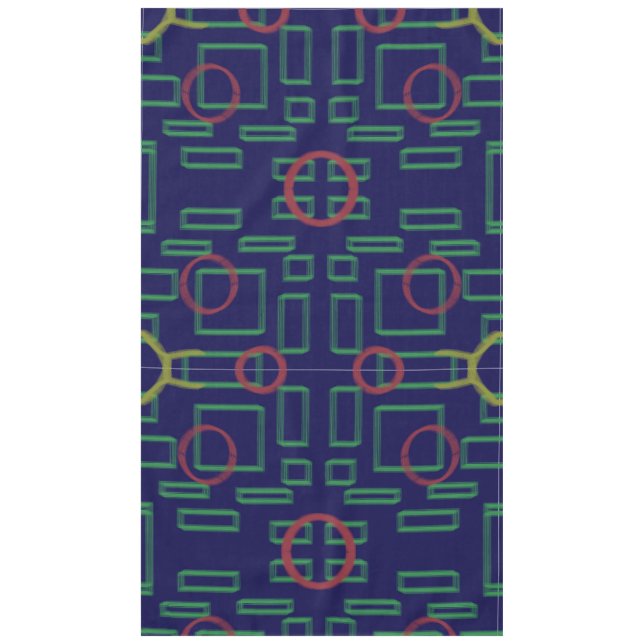Mantel Geométrico de cuadrados azules (Anverso)
