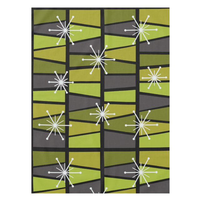 Mantel Geométrico MCM Resumen Verde Oleícola (Anverso)