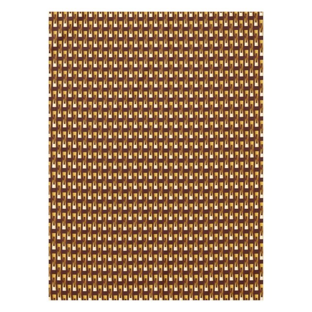 Mantel Geométrico metálico del art déco - oro y chocolate (Anverso)