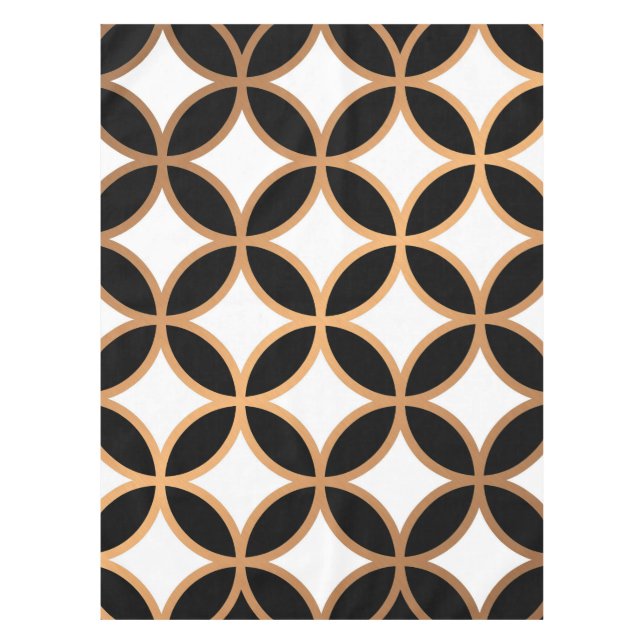 Mantel Geométrico negro y dorado (Anverso)