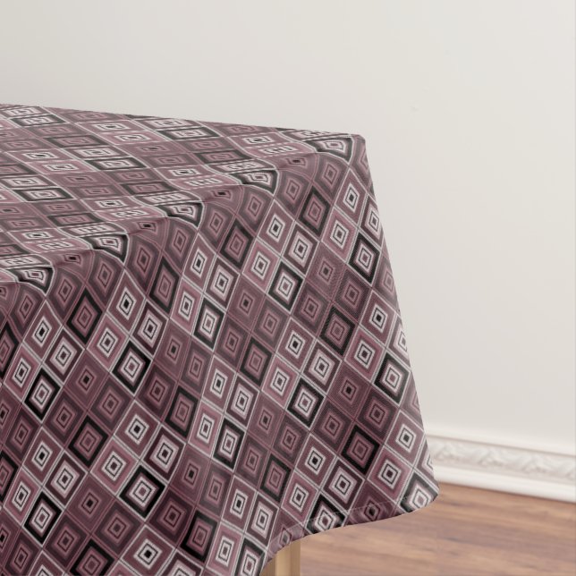 Mantel Geometry ethnic patchwork brown burgundy  (In Situ)