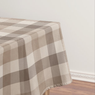 Mantel Gingham a cuadros bronceado tierra neutral