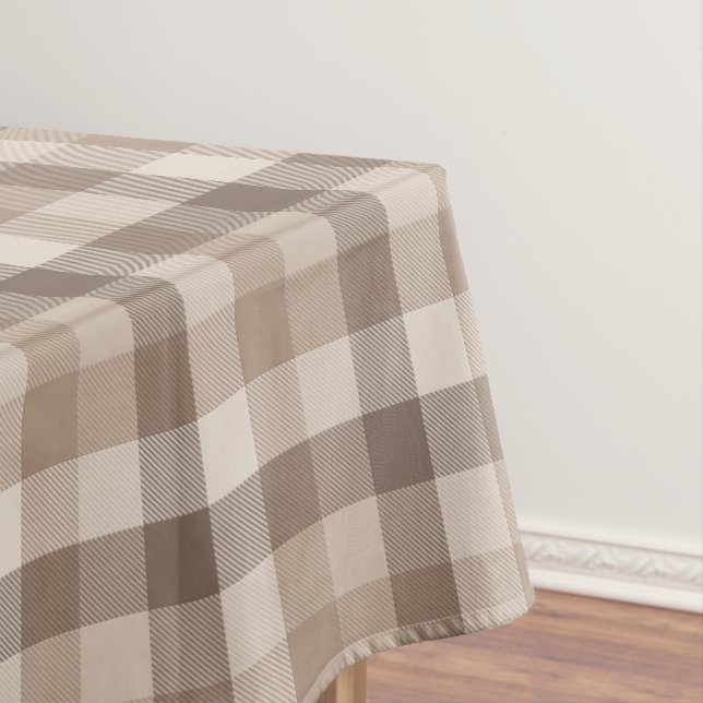 Mantel Gingham a cuadros bronceado tierra neutral  (In Situ)