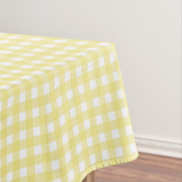 Mantel Gingham blanco y amarillo pálido