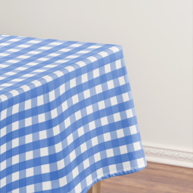 Mantel Gingham blanco y azul francés (In Situ)