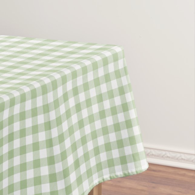 Mantel Gingham de cuadros de salvia y búfalo blanco (In Situ)