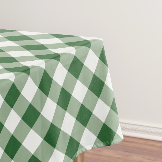 Mantel Gingham Navideño de cuadros verdes y blancos (In Situ)