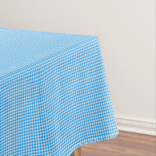 Mantel Gingham, Pastel Blue-White-52x70 TABLECLOTH
