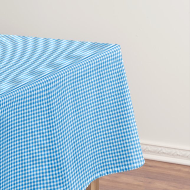 Mantel Gingham, Pastel Blue-White-52x70 TABLECLOTH (In Situ)