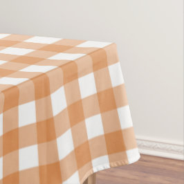 Mantel Gingham Plaid, blanco y Naranja moderno