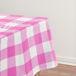 Mantel Gingham Plaid rosa y blanco
