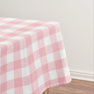 Mantel Gingham preppy rosa y blanco