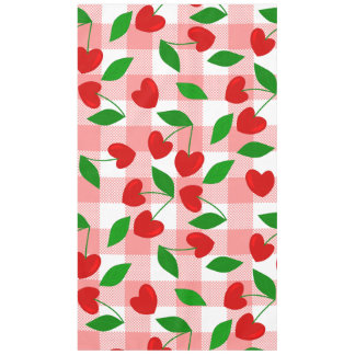 Mantel gingham rosa corazón forma cereza rockabilly