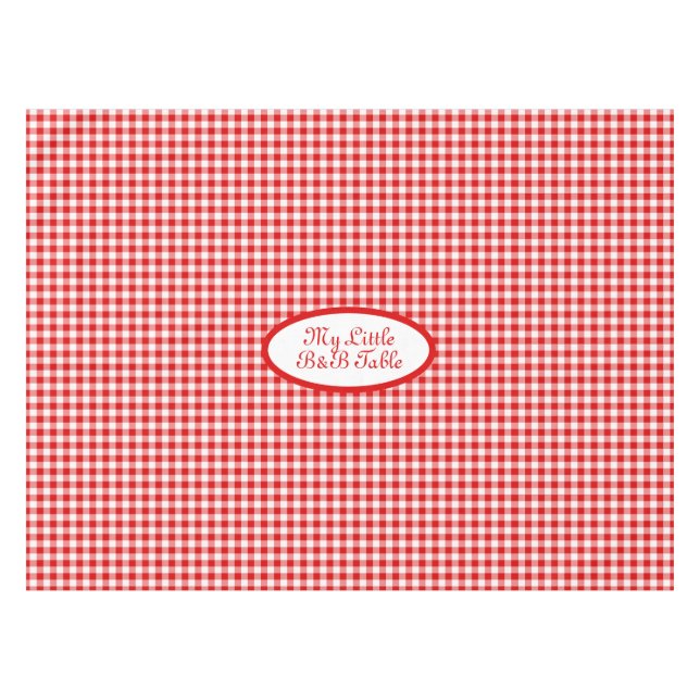 Mantel Gingham Vichy Rojo para Negocios, B&B, Restaurante (Frente (Horizontal))