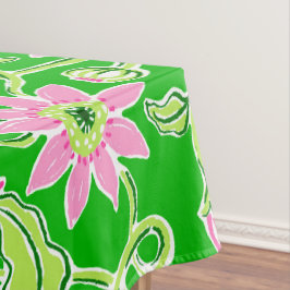 Mantel Girasol rosa / Fiesta floral de jardín verde