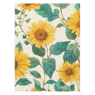 Mantel Girasol Rústico Acuarela Floral Casa de Campo