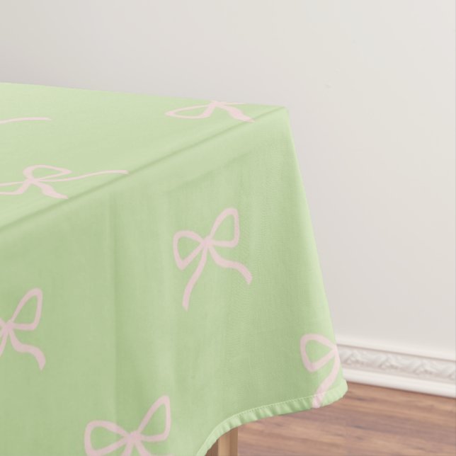 Mantel Girly Elegant Green & Pink Bow Pattern Spring (In Situ)