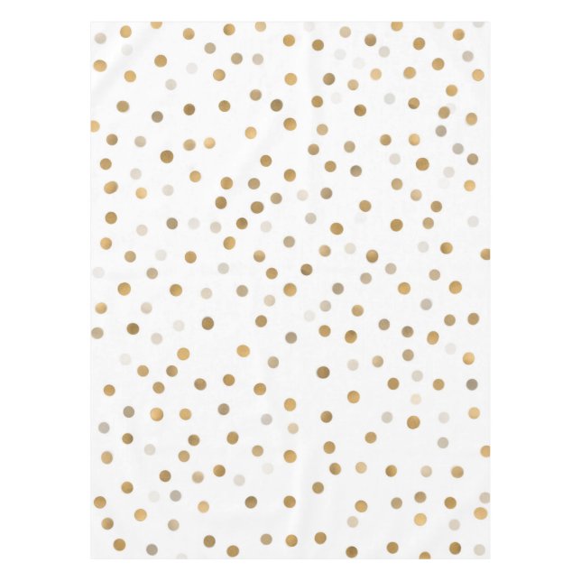 Mantel Girly Gold Dots Confetti White Design (Anverso)