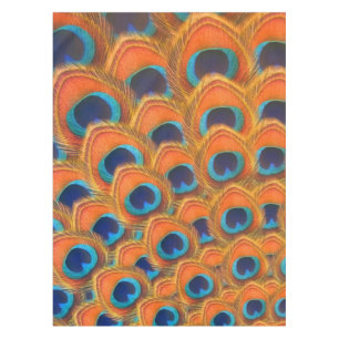 Mantel Glam Boho Naranja Blue Peacock Fethers