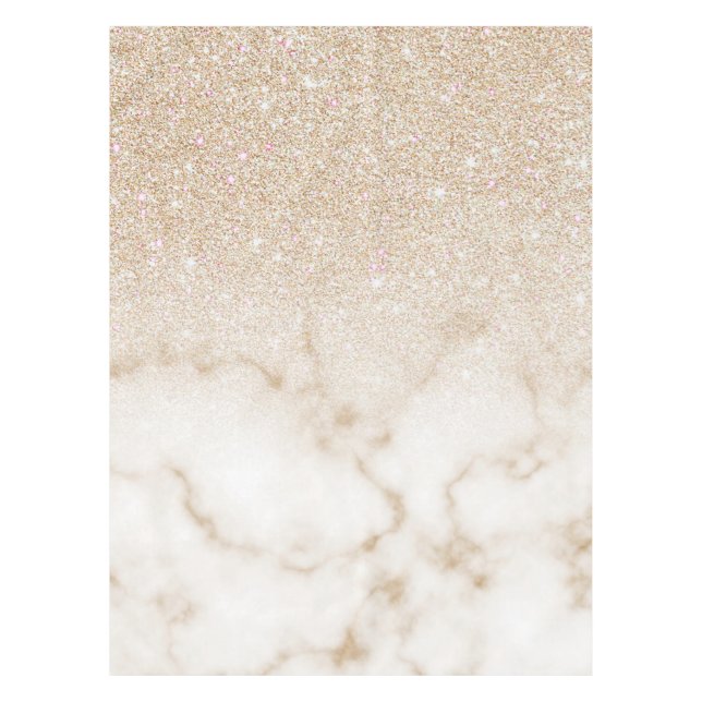 Mantel Glamoroso Oro Purpurina Blanco Marble Gradiente Om (Anverso)