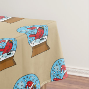 Mantel Globe de nieve con cardenal rojo curado