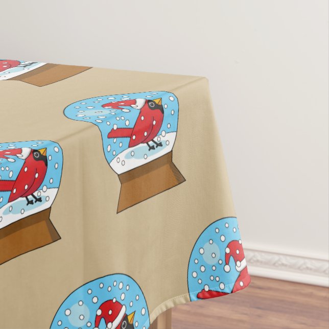 Mantel Globe de nieve con cardenal rojo curado (In Situ)