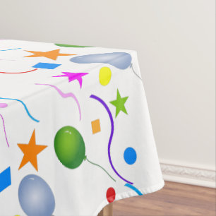 Mantel Globos coloridos y Streamers en blanco
