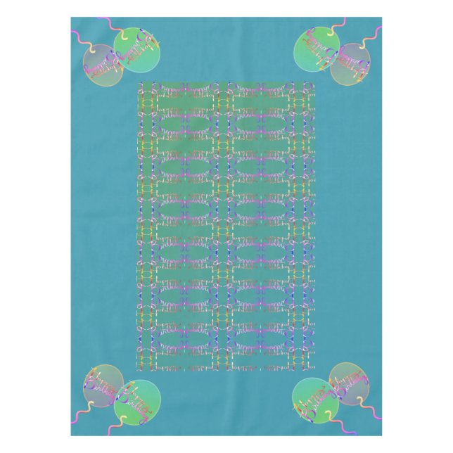 Mantel Globos de cumpleaños felices (Anverso)