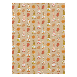 Mantel Gnomes de Acción de Gracias con hojas de otoño