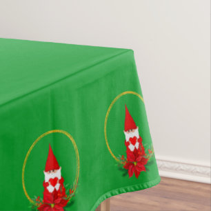 Mantel Gnomos de Navidad en pequeña mantita verde